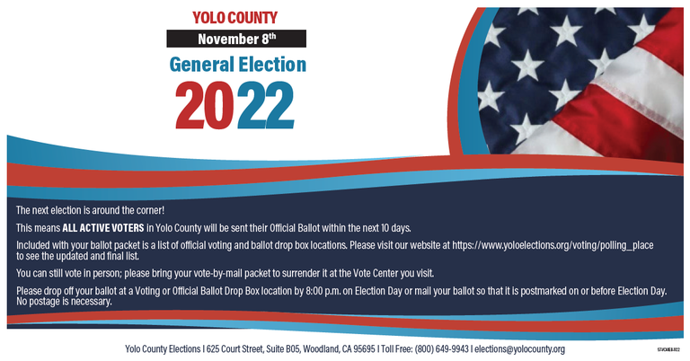 Image of the front side of the first mailer (postcard) under the Voter's Choice Act